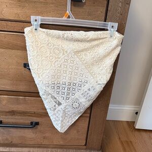 Elegant Lace Patchwork Tube Top - Cream